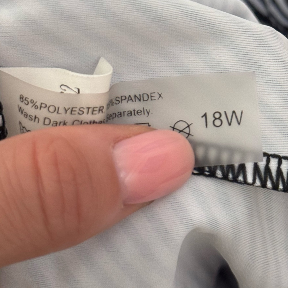 Striped Black and White Women's Swim Trunks - Picture 2 of 2